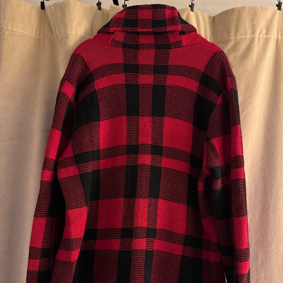 CHAPS Ralph Lauren Women’s Cotton Red & Black Buffalo Plaid Shawl Collar - Sz XL - Picture 7 of 9